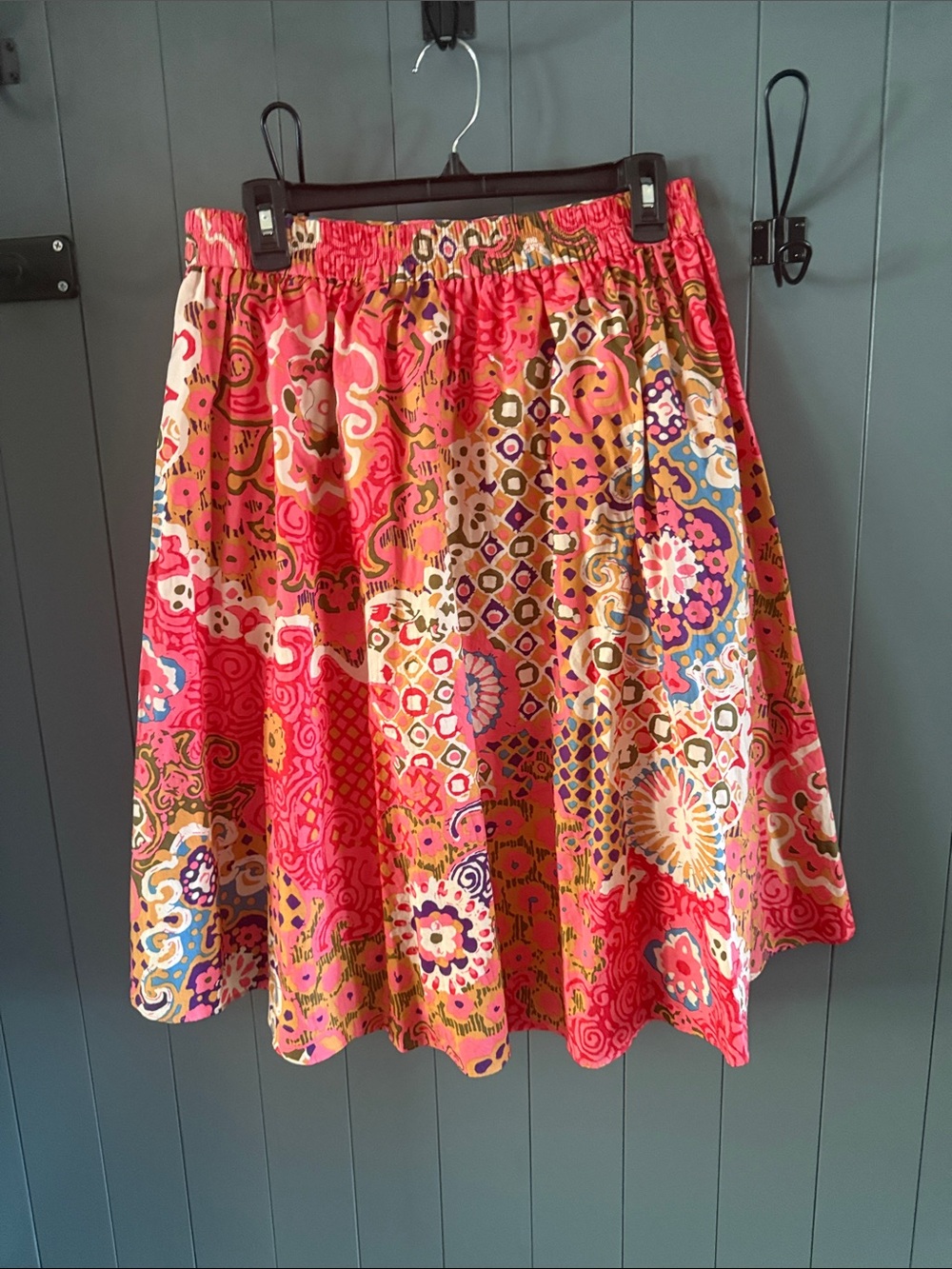 JCrew Printed Pink Multicolor A-Line Skirt - Picture 3 of 5